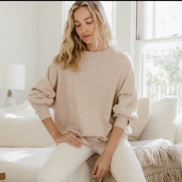 🎉HP🎉 Jenni Kayne Marina Pullover Sweater XS Oatmeal Tan Oversized EUC - Picture 13 of 13